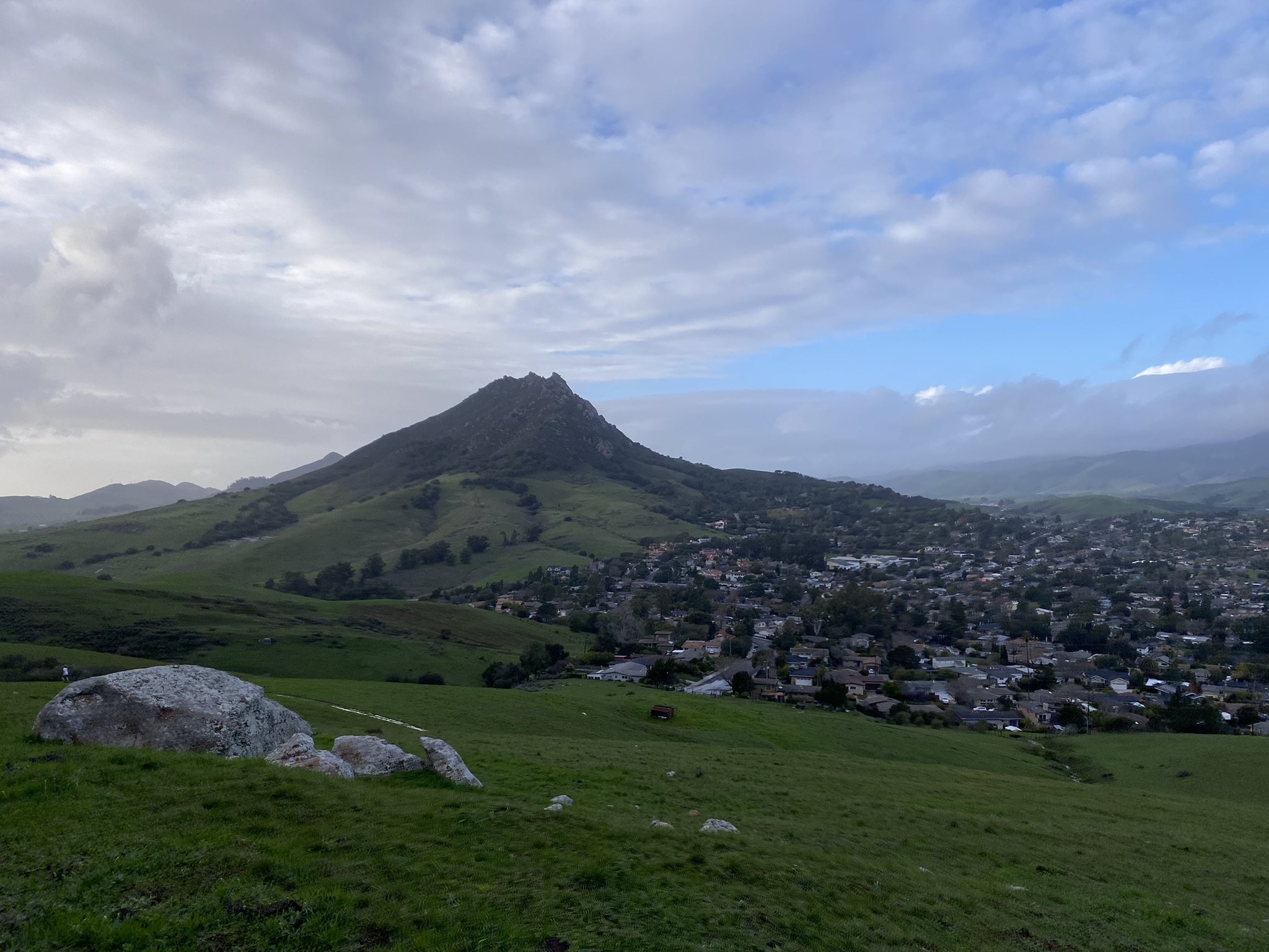 Cerro San Luis and the green hills above San Luis Obispo in spring
